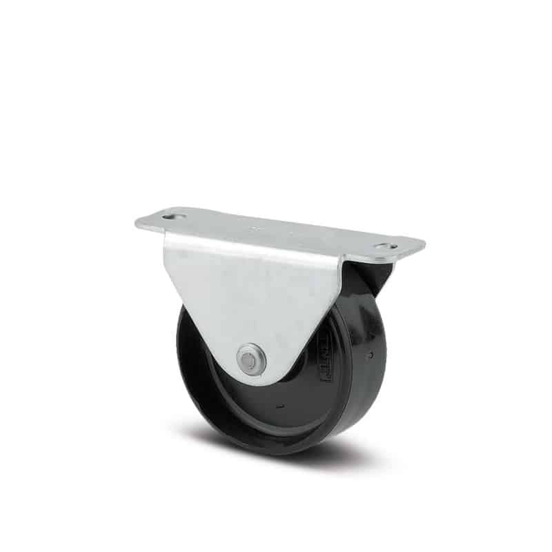 2198UOI045P60 Compacta 45mm Fixed Plate Black Polypropylene Castor - 40kg Capacity