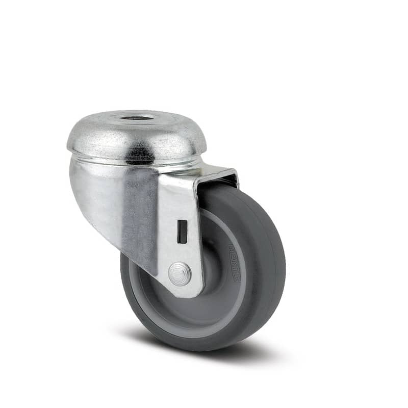 2470PJO050P3011 Agila 50mm Swivel 11mm Bolt Hole Grey Thermoplastic Rubber Castor - 40kg Capacity