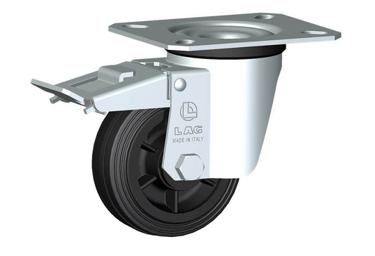 WHEEL D80X25/40 ROLL. BEAR. SWIVEL FORK + BRAKE