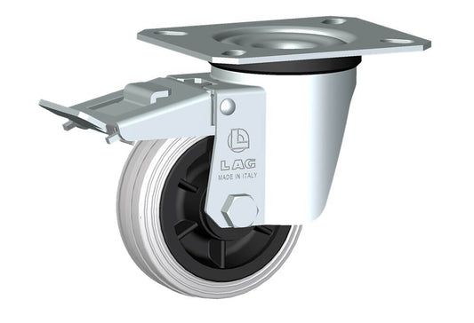 WHEEL DG80X25/40 RB SWIVEL FORK M22 + BRAKE