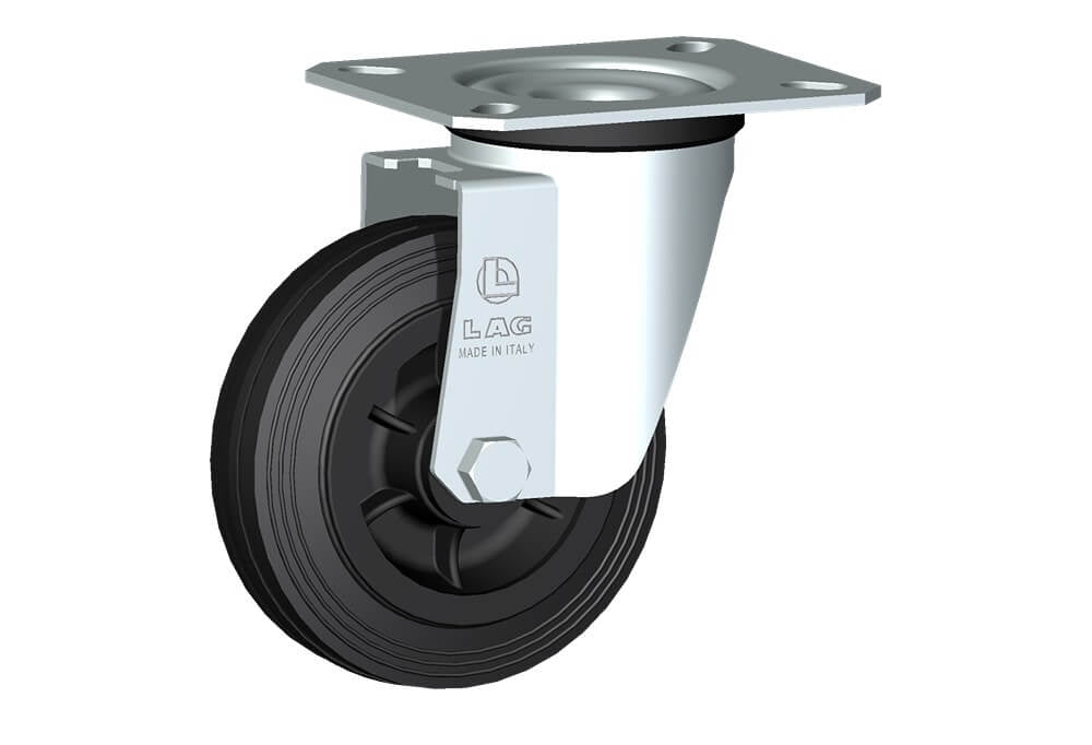 WHEEL D 100X30/40 RB SWIVEL FORK M22