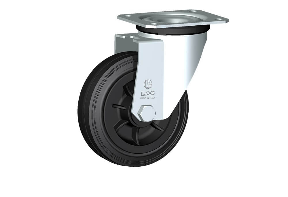 WHEEL D 125X37,5/50 RB SWIVEL FORK M22L