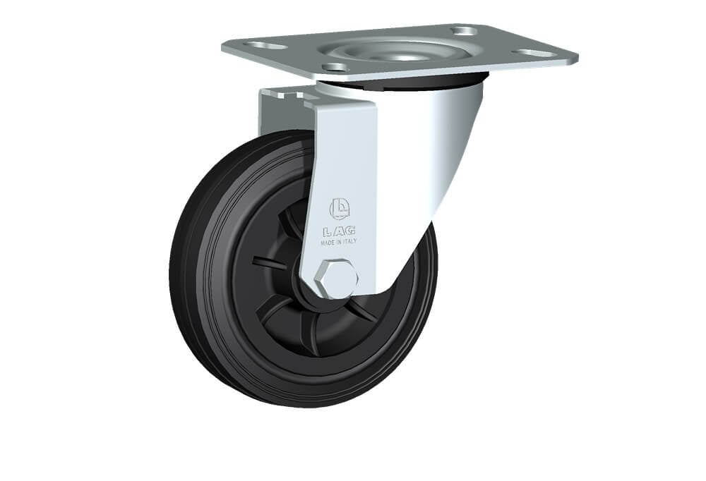 WHEEL D 125X37,5/50 RB SWIVEL FORK M22/50