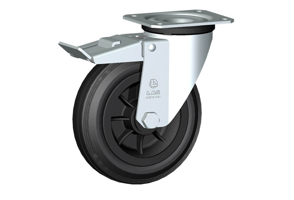 WHEEL D 150X40/50 RB SWIVEL FORK M22L + BRAKE