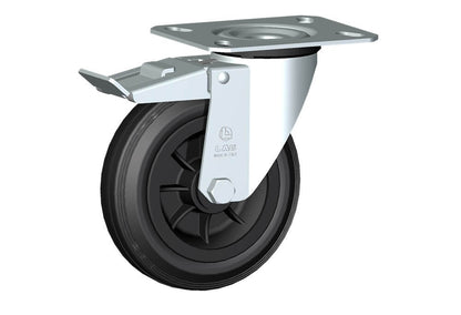 WHEEL D 150X40/50 RB SWIVEL FORK M22 + BRAKE