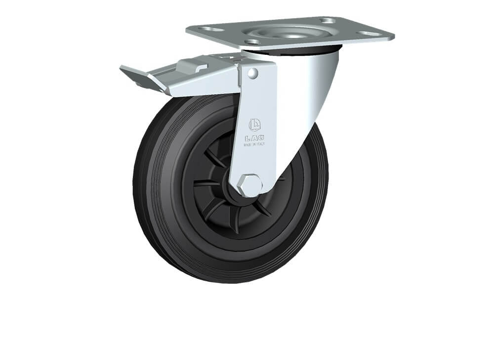 WHEEL D 160X40/50 RB SWIVEL FORK M22/50 + BRAKE
