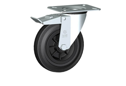 WHEEL D 160X40/50 RB SWIVEL FORK M22/50 + BRAKE