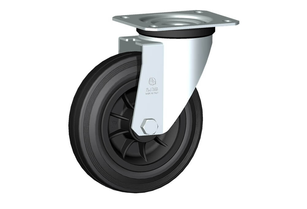 WHEEL D 180X45/60 RB SWIVEL FORK M22
