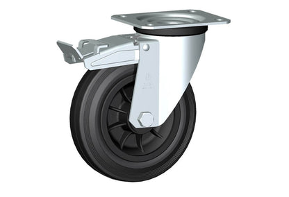 WHEEL D 180X45/60 RB SWIVEL FORK M22 + BRAKE