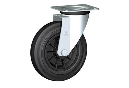 WHEEL D 200X50/60 RB SWIVEL FORK M22