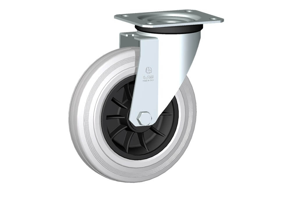 WHEEL DG 200X50/60 RB SWIVEL FORK M22