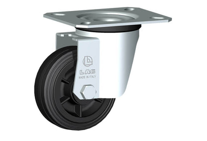 WHEEL D80X25/40 NYLON BEARING SWIVEL FORK M22