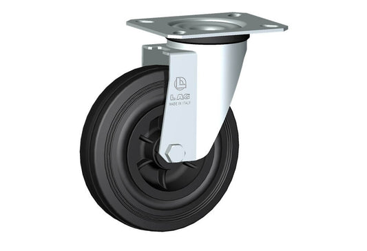 WHEEL D 125X37,5/40 NYLON BEARING SWIVEL FORK M22