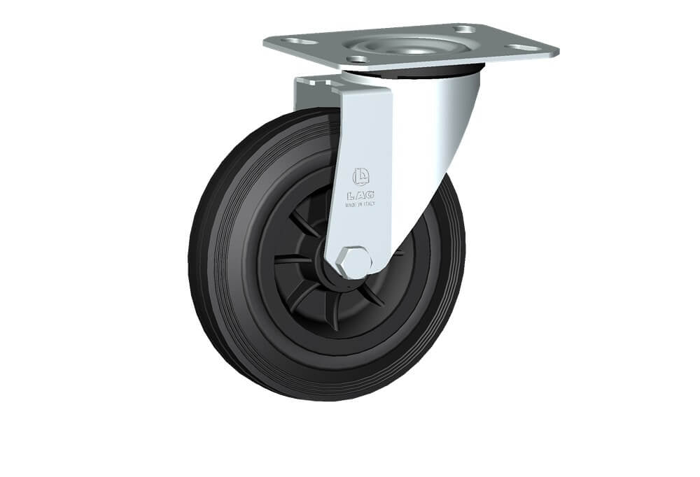 WHEEL D 160X40/50 NYLON BEARING SWIVEL FORK M22