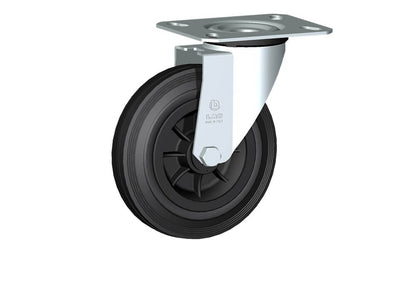 WHEEL D 160X40/50 NYLON BEARING SWIVEL FORK M22