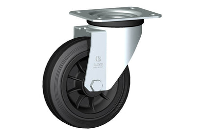 WHEEL D 160X45/60 NYLON BEARING SWIVEL FORK M22