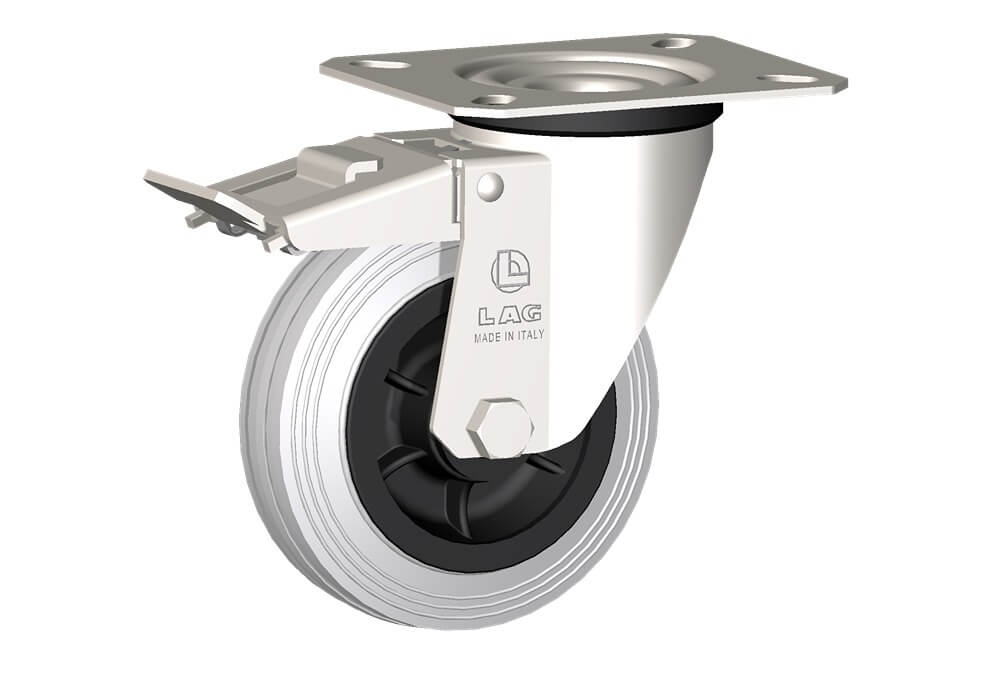 WHEEL DG 100X30/40 INOX RB SWIVEL FORK X20/40 + BRAKE