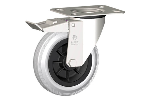 WHEEL DG 150X40/50 INOX RB SWIVEL FORK X20 + BRAKE