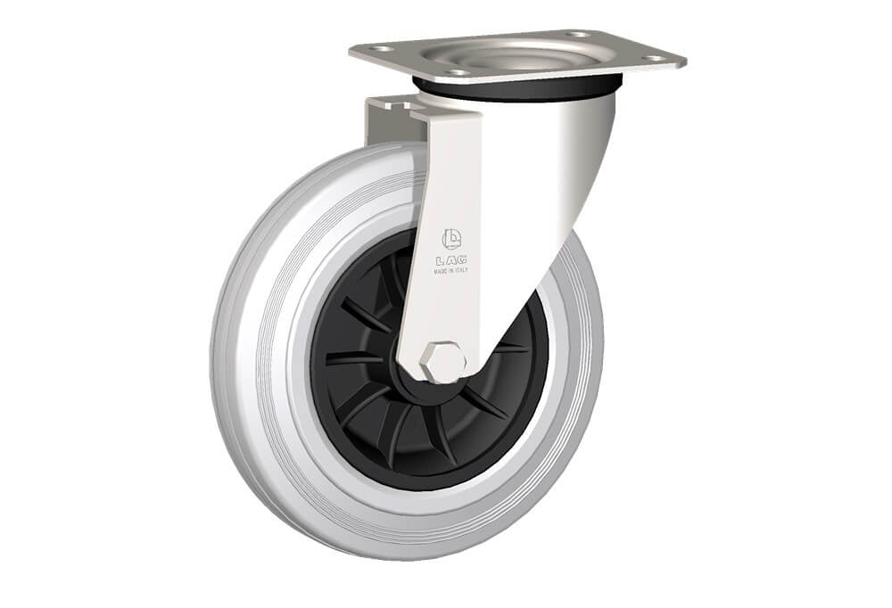 WHEEL DG 200X50/60 INOX RB SWIVEL FORK X20