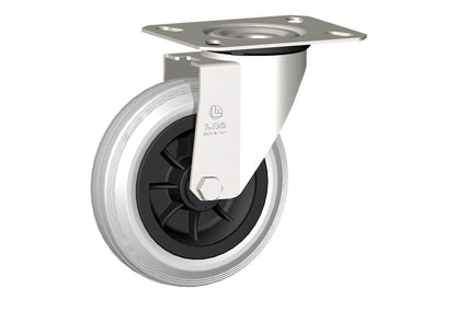WHEEL DG 150X40/50 NYLON BEARING SWIVEL FORK X20