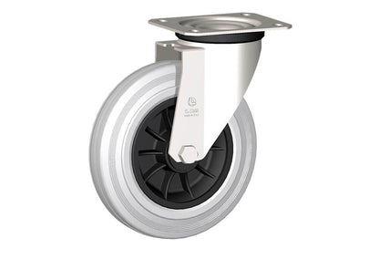 WHEEL DG 200X50/60 NYLON BEARING SWIVEL FORK X20