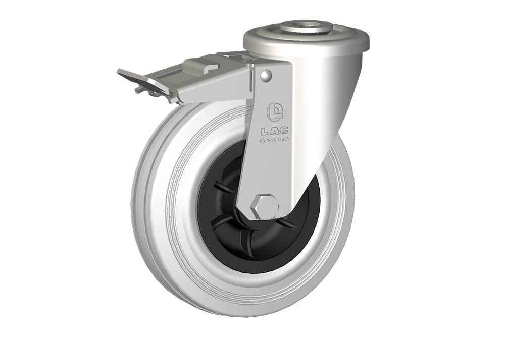 WHEEL DG 125X37,5 INOX RB BOLT HOLE F.12 FORK X20/40 + BRAKE