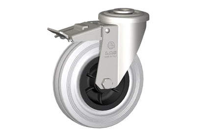 WHEEL DG 125X37,5 INOX RB BOLT HOLE F.12 FORK X20/40 + BRAKE