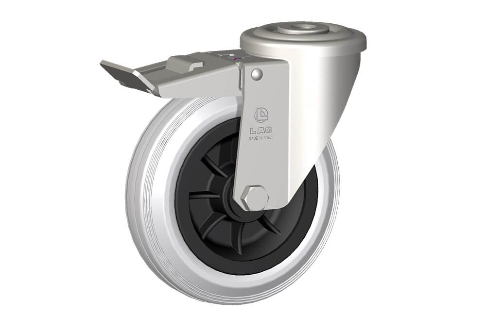 WHEEL DG 150X40 INOX RB BOLT HOLE F.14 FORK X20/50 + BRAKE
