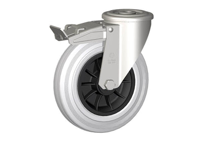 WHEEL DG 200X50 INOX RB BOLT HOLE F.12 FORK X20/60 + BRAKE