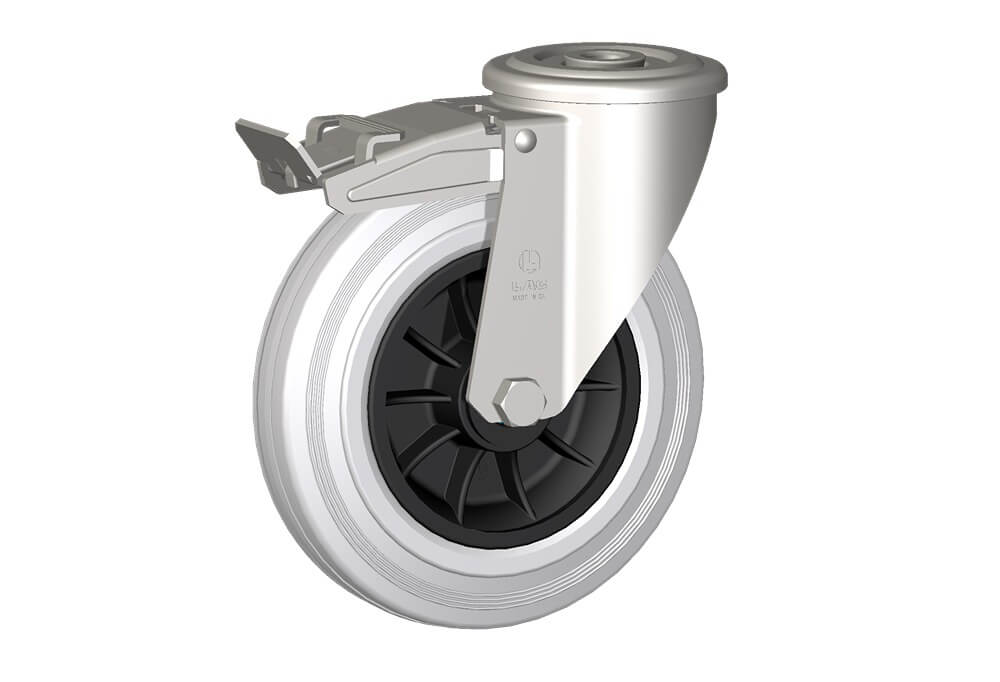 WHEEL DG 200X50 INOX RB BOLT HOLE F.16 FORK X20/60 + BRAKE