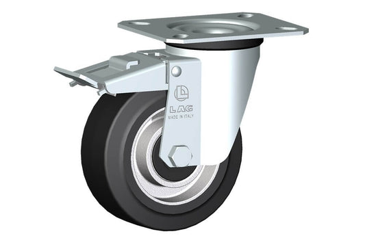 WHEEL E 100X40/40 BB SWIVEL FORK M22 + BRAKE
