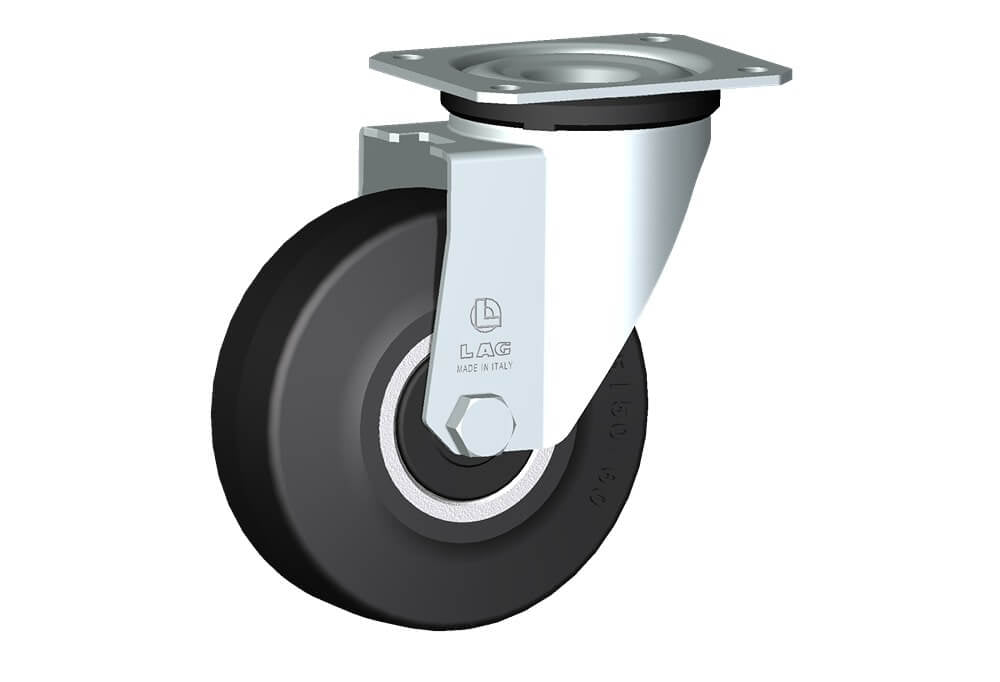 WHEEL E 125X50/50 BALL BEARING SWIVEL FORK M22L
