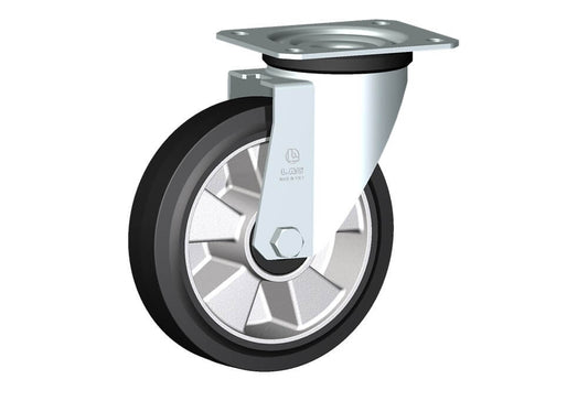 WHEEL E 180X50/60 BALL BEARING SWIVEL FORK M22