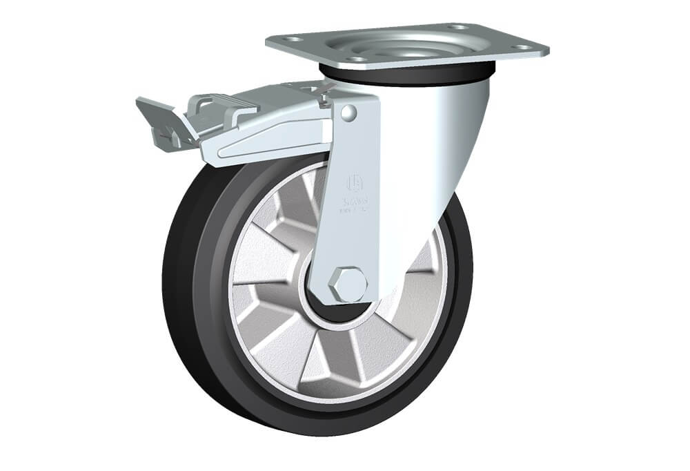 WHEEL E 180X50/60 BB SWIVEL FORK M22 + BRAKE