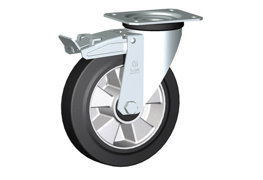 WHEEL E 200X50/60 BB SWIVEL FORK M22 + BRAKE