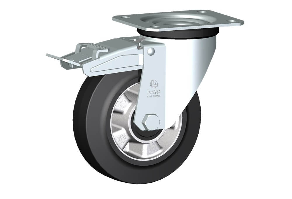 WHEEL E 160X50/60 RB SWIVEL FORK M22/60 + BRAKE
