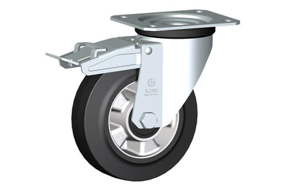 WHEEL E 160X50/60 RB SWIVEL FORK M22/60 + BRAKE