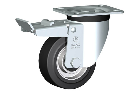 WHEEL E 100X40/40 BB SWIVEL FORK M40L/50 + BRAKE