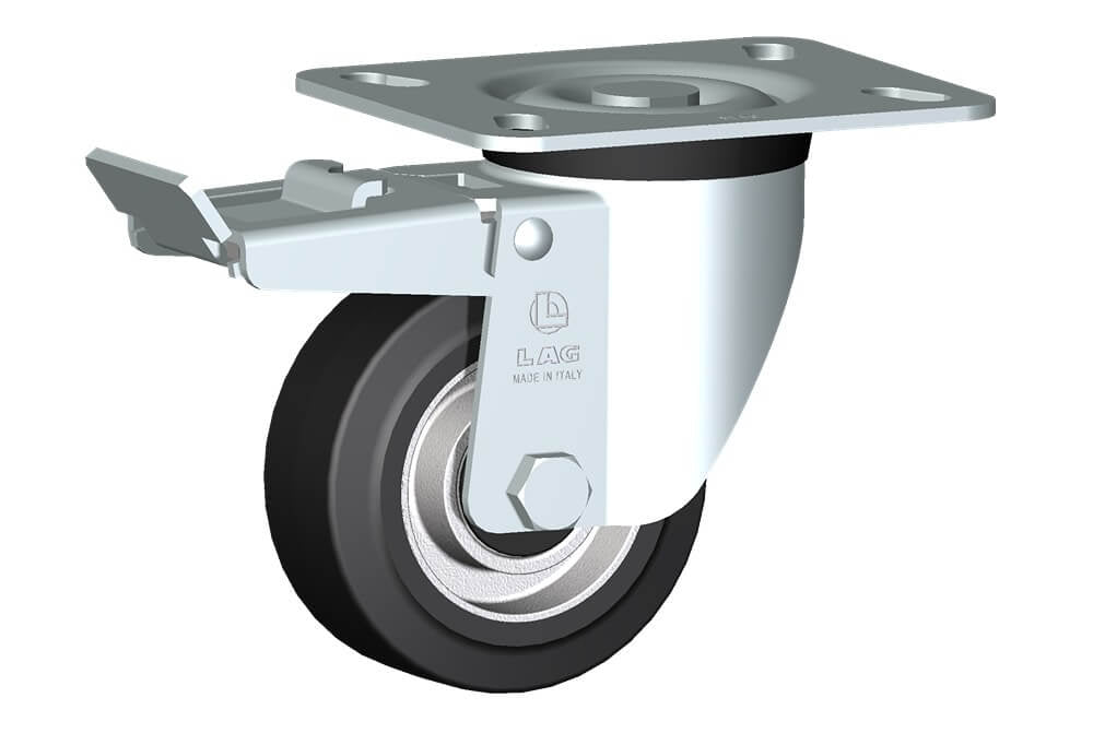 WHEEL E 100X40/40 BB SWIVEL FORK M40/50 + BRAKE