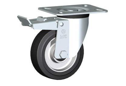 WHEEL E 125X40/40 BB SWIVEL FORK M40/50 + BRAKE