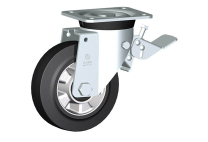 WHEEL E 160X50/60 BB SWIVEL FORK M40 + BRAKE