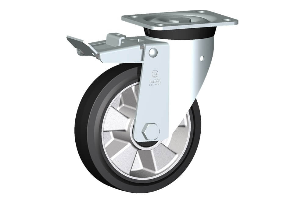 WHEEL E 180X50/60 BB SWIVEL FORK M40 +BRAKE