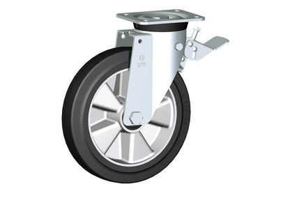 WHEEL E 250X50/60 RB SWIVEL FORK M40 + BRAKE