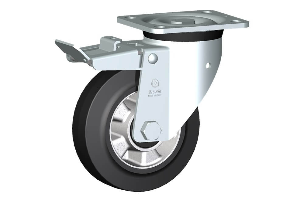 WHEEL E 160X50/60 BB SWIVEL FORK P60 + BRAKE