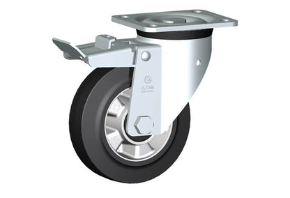 WHEEL E 160X50/60 BB SWIVEL FORK P60 + BRAKE