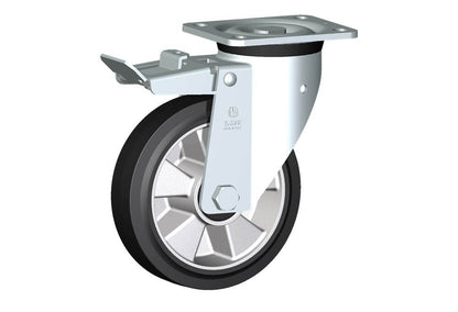 WHEEL E 180X50/60 BB SWIVEL FORK + BRAKE