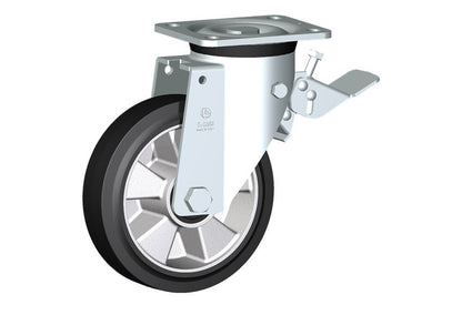 WHEEL E 180X50/60 RB SWIVEL FORK P60 + BRAKE