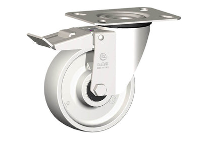 WHEEL P 125X40/50 INOX BB SWIVEL X20 + BRAKE