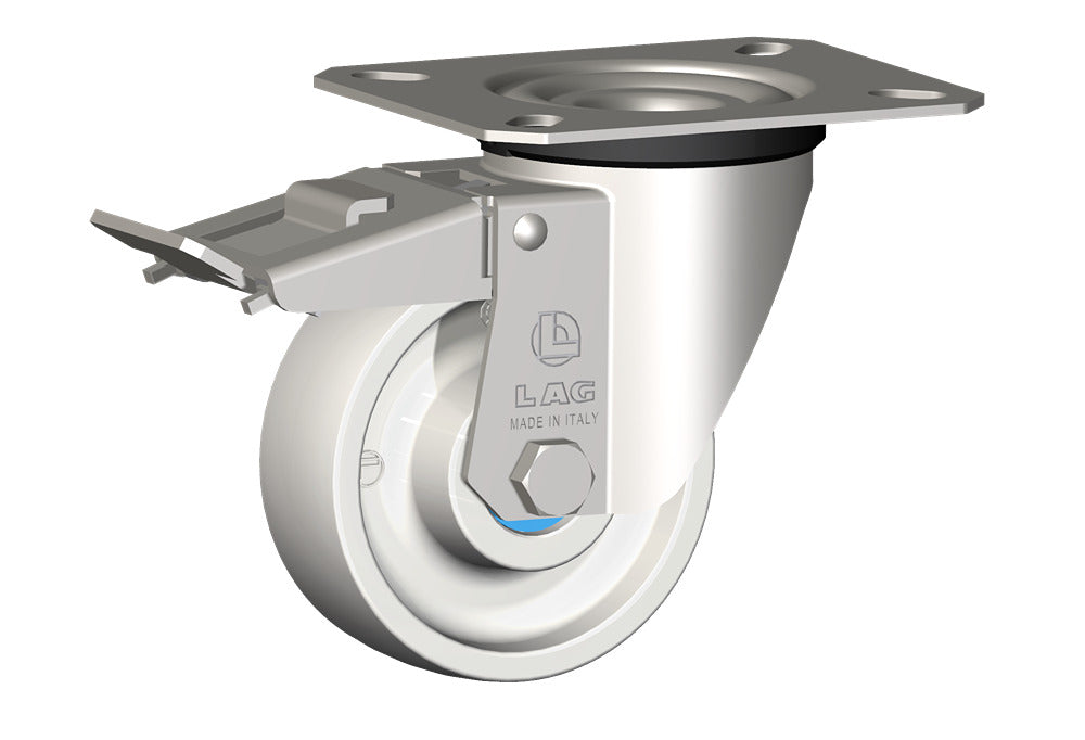 WHEEL P80X30/40 INOX RB SWIVEL FORK X20 + BRAKE