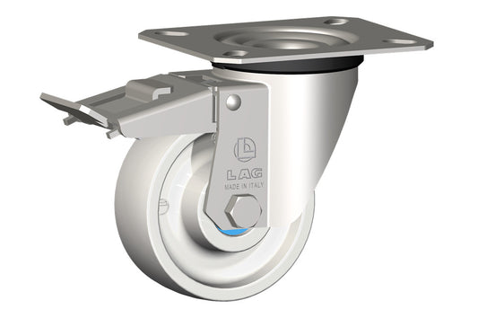 WHEEL P80X30/40 INOX RB SWIVEL FORK X20 + BRAKE